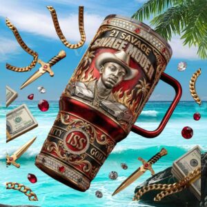 21 Savage Savage Model Hip Hop Streetwear Car & Dagger Tumbler