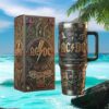 Bluey Character Pattern Light Blue Custom Insulated Tumbler with Handle Bluey Character Pattern Light Blue Custom Insulated Tumbler with Handle