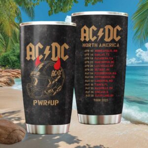 ACDC North American Tour 2025 Official Dates Tumbler Devil Horns Helmet Edition