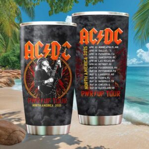 ACDC PWR UP Tour North America 2025 Concert Schedule Black Tumbler