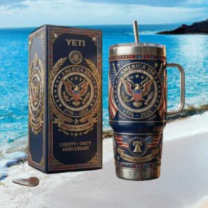 America 250th Anniversary 1776 2026 Liberty and Unity Yeti Style Tumbler