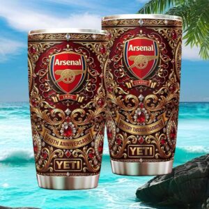 Arsenal F.C. 140th Anniversary Ornate Gold & Ruby Luxury Tumbler