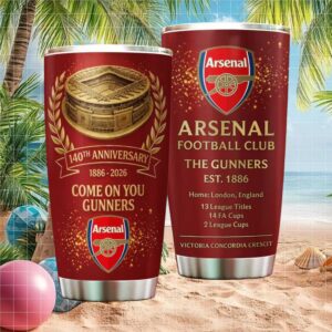Arsenal FC 140th Anniversary “Come On You Gunners” Stadium Edition Tumbler