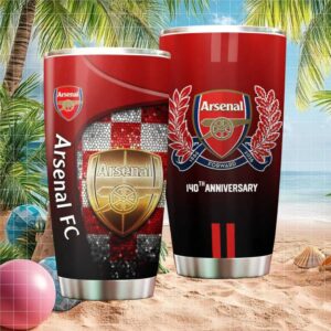 Arsenal FC 140th Anniversary Mosaic Crest Stainless STumblerl Tumbler