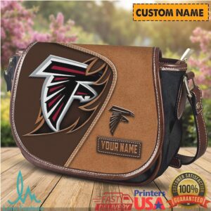 Atlanta Falcons Custom Name & Logo Graphic Saddle Handbag
