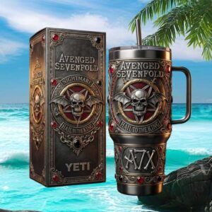 Avenged Sevenfold “Hail to the King” Deathbat Gothic Skull Tumbler