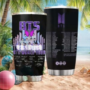 BTS Purple Galaxy World Tour Cities and Dates Stainless Steel Tumbler
