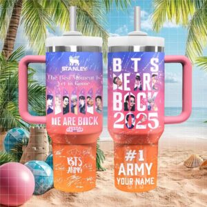 BTS We Are Back 2025 Festa Anniversary Pink Gradient Stanley Tumbler