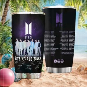 BTS World Tour 2026 2027 Schedule Tumbler with Member Signatures