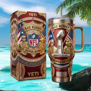 Bad Bunny Benito Super Bowl NFL Limited Edition Jeweled 40oz Tumbler