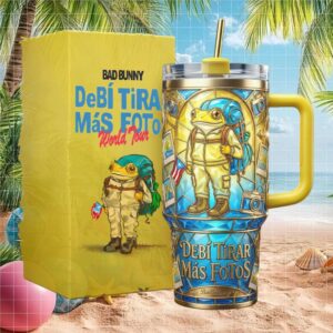 Bad Bunny World Tour Frog Hiking Stained Glass 40oz Tumbler