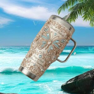Beautiful Butterfly Wings of Light Shine & Transform Floral Tumbler