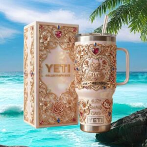 “Best Mom Ever” Ornate Floral Heart 3D Custom Tumbler & Luxury Gift Box