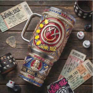 Blink 182 “All The Small Things” Punk Rock Jeweled 40oz Tumbler