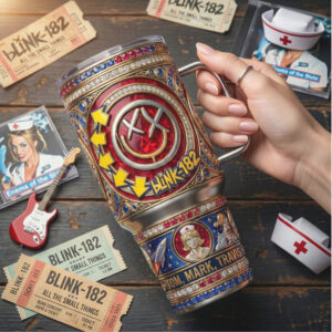 Blink 182 “All The Small Things” Punk Rock Jeweled 40oz Tumbler