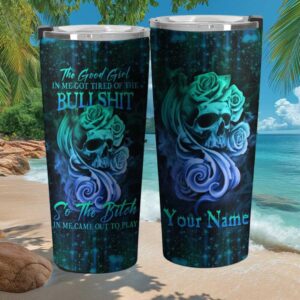 Blue Rose Skull Gothic Sassy Quote Personalized Dark Fantasy Design