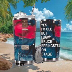 Bruce Springsteen “Born In The USA” Denim Guitar Fan Quote Tumbler
