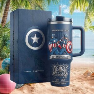 Captain America 85th Anniversary Sentinel of Liberty 40oz Tumbler with Gift Box