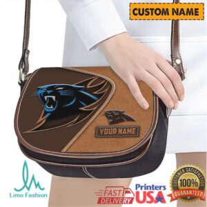 Carolina Panthers Custom Name Leather Crossbody Saddle Bag