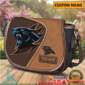 Carolina Panthers Custom Name Leather Crossbody Saddle Bag