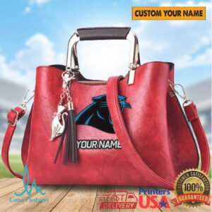 Carolina Panthers Custom Name Women's Leather Crossbody Handbag