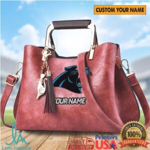 Carolina Panthers Custom Name Women's Leather Crossbody Handbag