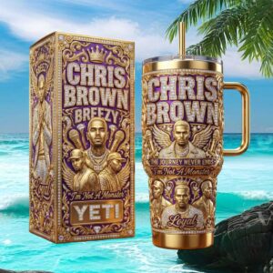 Chris Brown Breezy “I'm Not A Monster” Gold & Diamond 3D 40oz Tumbler