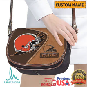 Cleveland Browns Custom Name Leather Crossbody Bag NFL Team Spirit Purse