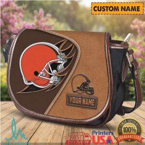 Cleveland Browns Custom Name Leather Crossbody Bag NFL Team Spirit Purse