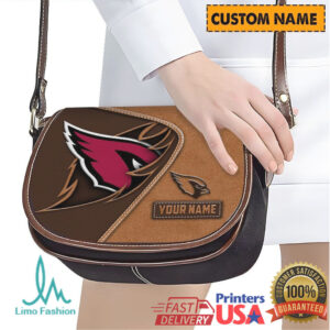 Custom Arizona Cardinals Name & Logo Faux Leather Saddle Handbag