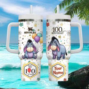 Custom Eeyore 100th Anniversary 40oz Tumbler Personalized Name