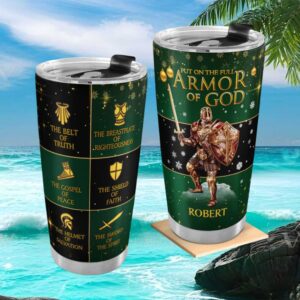 Custom Full Armor of God Christmas Knight Tumbler Religious Holiday Gift