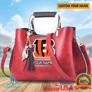 Custom Name Cincinnati Bengals Women's Satchel NFL Team Logo Purse