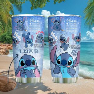 Custom Name Stitch “I'm Not Weird I'm Limited Edition” Blue Tumbler