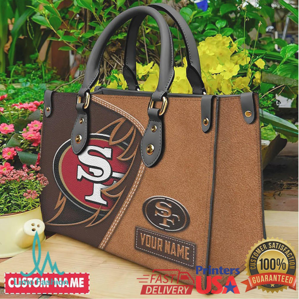 Custom San Francisco 49ers Leather Tote Bag with Personalized Name Custom San Francisco 49ers Leather Tote Bag with Personalized Name