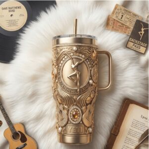 Dave Matthews Band Gold Filigree Dancing Man Luxury Tumbler
