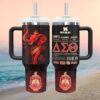 Delta Sigma Theta (DST) Sorority 40oz Tumbler Crimson Cream Torch Delta Sigma Theta (DST) Sorority 40oz Tumbler Crimson Cream Torch