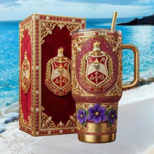 Delta Sigma Theta Sorority Luxury 3D Jeweled Tumbler with Collector's Box