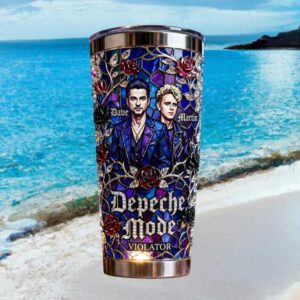 Depeche Mode Violator Era Stained Glass Style Dave and Martin Tumbler