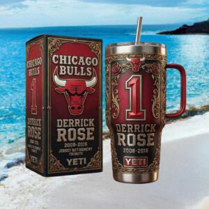 Derrick Rose Chicago Bulls #1 Jersey Retirement Tribute Commemorative 40oz Tumbler