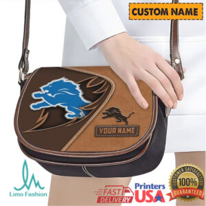 Detroit Lions Personalized Name Team Spirit Crossbody Saddlebag