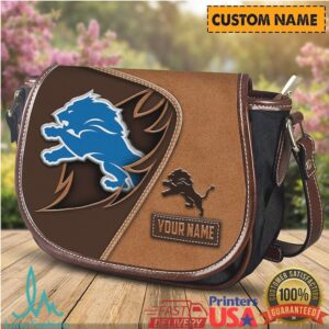 Detroit Lions Personalized Name Team Spirit Crossbody Saddlebag
