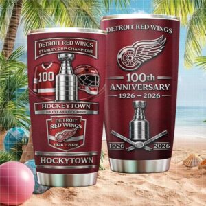 Detroit Red Wings 100th Anniversary 1926 2026 Hockeytown Champions Tumbler