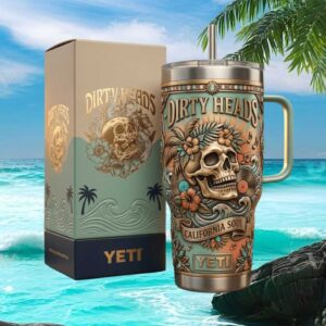 Dirty Heads “California Soul” Skull & Hibiscus 3D Sculpted Art Tumbler
