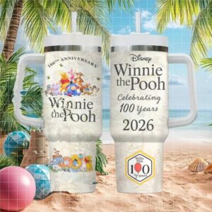 Disney Winnie The Pooh 100th Anniversary 2026 Celebration Tumbler with Handle