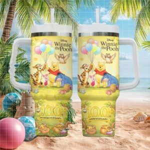 Disney Winnie the Pooh 100th Anniversary Tumbler with Handle Pooh and Friends Celebration
