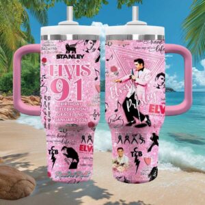 Elvis 91st Birthday Celebration Graceland January 2026 Pink Tumbler