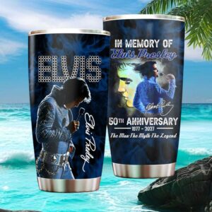 Elvis Presley 50th Anniversary “The Man The Myth The Legend” Blue Smoke Tumbler