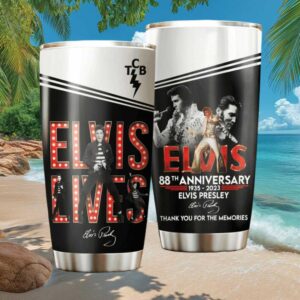 Elvis Presley 88th Anniversary Tribute Tumbler Thank You For The Memories