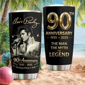 Elvis Presley 90th Anniversary 1935 2025 King of Rock n' Roll Legend Tumbler